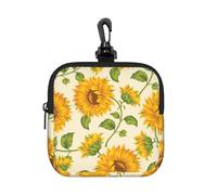 Historias de Girasoles Frescos Impresas,Bolsa de Almacenamiento Cuadrada con Cremallera, Monedero de Neopreno, Carteras pequeñas, Monedero pequeño, Monedero