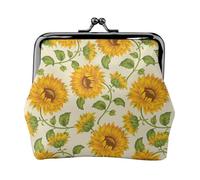 Historias de Girasoles Frescos Impresas,Monedero de Piel sintética, Carteras pequeñas, Monedero con Cierre de Broche