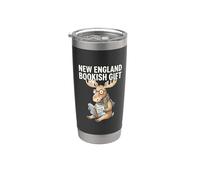 Historias de libros de Nueva Inglaterra del Amante del Norte Literario Vaso térmico de acero inoxidable de doble pared
