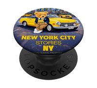 Historias de Osos de Peluche de la Ciudad de Nueva York en Times Square Manhattan PopSockets PopGrip Adhesivo