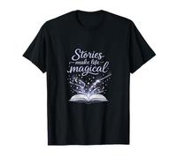 Historias Hacen la Vida mágica Amante de los Libros Varita y Libro Abierto Camiseta