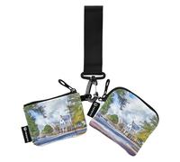 Historical District - Cartera para mujer, tarjetero, delgada, portátil, con correa para la muñeca, 2 paquetes, Varios colores, 4.13"(L) x 3.5"(W), Accesorio de viaje