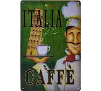 Histórico retro vintage cartel de chapa con recuerdo de viaje, vacaciones, vacaciones, decoración, 30 x 20 cm (Italia, Italia)