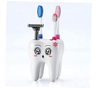 Historieta Dientes Forma 4 Agujeros Cepillo de Dientes del sostenedor del Cepillo de Dientes del Estante Holder Brush Shelf Shaving Razor Almacenamiento para baño