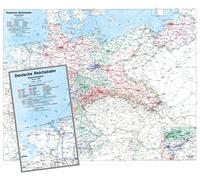 Historische Übersichtskarte: Deutschland 1938 - Reichsbahndirektionen der Deutsche Reichsbahn [84 x 67 cm gefaltet auf A 4] Mit den Reichsautobahnen ... im Deutsche Reich [im Betrieb und im Bau]