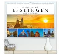 Historisches Esslingen am Neckar 2026 (hochwertiger Premium Wandkalender 2026 DIN A2 quer), Kunstdruck in Hochglanz: Die mittelalterliche Stadt am Neckar