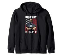 History Buff Funny Abraham Lincoln Halterofilia Bandera de Estados Unidos Sudadera con Capucha