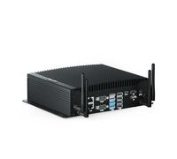 HISTTON Fanless Industrial PC Core i7-10710U, DDR4 16GB 512GB SSD+1TB HDD | Micro PC with RS232/485 COM, HD+DP+Type-C 4K Triple Display, 2 LAN, GPIO, Wifi, BT4.2, Windows 11 Pro Mini PC