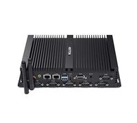 HISTTON Fanless Mini PC Industrial Core i5-4200U, 8GB RAM 128GB SSD, Micro PC, LAN Dual, Wi-Fi, BT4.0, Mini PC sin Ventilador con HDMI/VGA, 6 RS232 COM, Support Windows 10 Pro/Linux