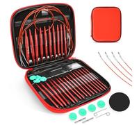 HISUEKIG Conjunto de Agujas de Tejer Intercambiables Circulares Desmontables, Juego de Agujas chiaogoo ganchillo Kit de Crochet Fácil de Usar | Colores Brillantes, Forma Encantadora, Mano de Obra