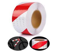 HISUMER Cinta reflectante roja y amarilla 5cm*25m cinta reflectante autoadhesiva, cinta de advertencia de seguridad, cinta de advertencia concisa para vehículos, coches, remolques