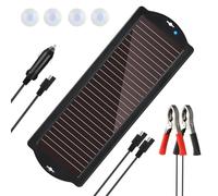 HISUNAGE Cargador Solar Car & Maintainer 2.5W 12V Solar Trickle Charging Kit, Panel Solar Amorfo Impermeable Portátil para Automotriz, Moto, Barco, Marina, RV, Remolque, Powersports, etc.