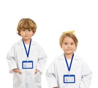 HISUNBEN Abrigo de laboratorio blanco grueso para niños, disfraz de científico médico, disfraz médico unisex de algodón, cosplay de Halloween, talla XL