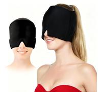 HISUNBEN Gorro de alivio de migraña, reutilizable para terapia fría y caliente, tapa de alivio de migraña y dolor de cabeza, envoltura de gel de una sola cara para migraña crónica, dolor de cabeza por