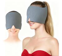 HISUNBEN Gorro de alivio de migraña, reutilizable para terapia fría y caliente, tapa de alivio de migraña y dolor de cabeza, envoltura de gel de una sola cara para migraña crónica, dolor de cabeza por