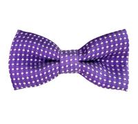 HISUNBEN Pajarita de lunares para niños, pajarita preatada con puntos y hebilla y correa ajustables, para niños y niñas, fiestas, bodas y mascotas, color morado