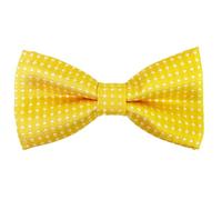 HISUNBEN Pajarita de lunares para niños, pajarita preatada con puntos y hebilla y correa ajustables, para niños y niñas, fiestas, bodas y mascotas, color amarillo