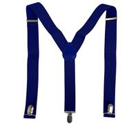 HISUNBEN Tirantes para hombre, tirantes resistentes de 3,5 cm de ancho con clips de metal fuertes, tirantes elásticos ajustables, talla única para hombres y mujeres, negocios, boda, casual (azul rey)