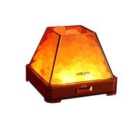 HISUNY Lampara de Sal Natural del Himalaya, 0.75kg Lámpara de Sal, Lamparas de Mesita de Noche Led, Dormitorio, Oficina, Exterior, Camping, Lámpara de Yoga, Incluye Cable de Carga