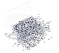 Hiswan 1000 cuentas Heishi de arcilla polimérica para hacer joyas, pulseras, collares, 6 mm, color gris