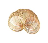 Hisxrcal 100 Piezas Alambre de Memoria para Bisutería Pulsera Collar Arete Material de Acero Inoxidable Resistente Adecuado para Fabricación de Regalos Hechos, Oro, tal como se describe