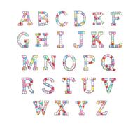Hisxrcal 26 Parches de Letras de Diamantes de Imitación para Planchar, Parches de Alfabeto DIY, Parches de Letras, Decoración de Ropa, Apliques de Alfabeto, Color sólido Mixto