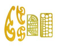 Hisxrcal Juego de Plantillas para Diseño de Casas, Interiores Y Muebles, Y Formas de Reglas de Dibujo para Estudiantes de Arquitectura, 5 piezas