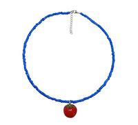 HISYI - Collar de tomate con abalorio de tomate de acrílico, longitud ajustable, cadena de clavícula bohemia, gargantilla con abalorio para mujer, Size:Approx.35+7cm, Acrílico, Size:Approx.35+7cm,