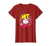 Hit Like A Girl Softbol Empoderando Lema Deportivo Camiseta, Mujer, Arándano, M