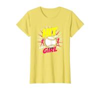 Hit Like A Girl Softbol Empoderando Lema Deportivo Camiseta, Mujer, Limón, XXL