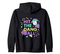 Hit The Dang Ball Retro Jugador de béisbol de los años 90 Retro Sudadera con Capucha