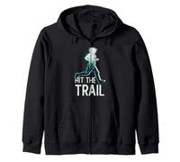 Hit The Trail Marathon Runner Divertido Correr En El Bosque Sudadera con Capucha