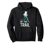 Hit The Trail Marathon Runner Divertido Correr En El Bosque Sudadera con Capucha