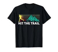 Hit The Trail Runner Vintage Runner Camiseta gráfica económica, Hombre, Negro, S