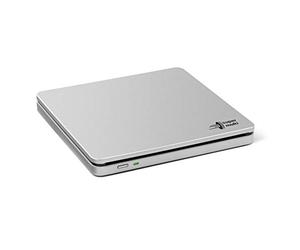 Hitachi-LG GP70 External DVD Drive, Slim Portable DVD Player/Writer for Laptop, Desktop PC, USB 2.0, Windows and Mac OS Compatible, M-Disc Support, 8x Read/Write Speed - Silver