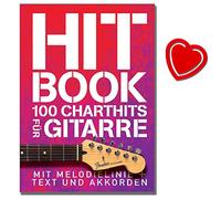 Hitachi portatil - 100 Chart Hits para guitarra - Actual Top pistas de y algo Antiguos Hits - [de la fragancia/Alemán/Songbook] - con herzförmiger Ordenador Pinza