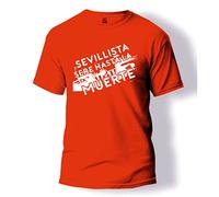 HITASE Camiseta Sevilla Sevillista sere hasta la Muerte (M, ROJA)