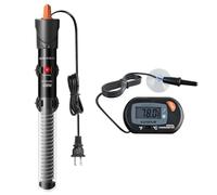 HiTauing Calentador de acuario de 25 W/50 W/100 W/200 W/300 W, calentador de pecera ajustable con termómetro digital, calentador sumergible de tanque de betta/tortuga para tanques de agua dulce y