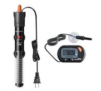 HiTauing Calentador de acuario de 25 W/50 W/100 W/200 W/300 W, calentador de pecera ajustable con termómetro digital, calentador sumergible de tanque de betta/tortuga para tanques de agua dulce y