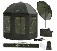 Hitbaits Paraguas de pesca impermeable tienda 240 cm, Negro