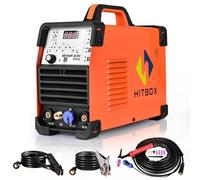 HITBOX 4-en-1 Máquina de Soldar TIG AC/DC, 200A, Función de Pulso, Tecnología Inverter IGBT, Control Digital 2T/4T, Adecuada para Aluminio, Acero Inoxidable y Acero (HBT250P)