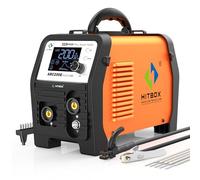 HITBOX ARC200E Soldador Inverter 200A, maquina de soldar electrodo IGBT DC MMA/Lift TIG, MIG con hilo tubular compatible, control sinérgico, Hot Start, Anti-Stick, 230V con pantalla TFT-LCD