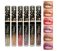 Hitburu Brillo Labial con Purpurina - Set de Maquillaje de Belleza con 6 Colores Hidratantes 2.5ml | Set de Maquillaje Labios Líquido de Alto Brillo para Mujeres, Uso Diario, Fiesta, Bodas, Citas,
