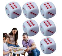 Hitburu Dados de 6 Caras,Dados de Acrílico para Juegos de Mesa con Puntos en Forma de Corazón | 6 Piezas con Esquinas Redondeadas para Matemáticas Colección Mesa
