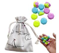 Hitburu Juego Coreano, 10PCS Gonggi Korean Game Set, Tradicional Juego de Mano con Piedras Coloridas, Gonggi Jack Stone Pebbles Set, Stone Catching Game con Bolsa de Almacenamiento