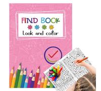 Hitburu Libro Busca Y Colorea - Láminas Para Colorear Personajes Animados Infantiles - Actividad Busca Y Encuentra Juguete De Color Para Niños Niñas Divertido Creativo