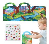 Hitburu Libro de pegatinas reutilizables para niños, Libros de pegatinas de viaje para niños - Papel tranquilo impermeable de gelatina,Herramienta de aprendizaje de educación temprana para más de 3