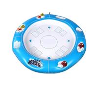 Hitburu Mesa Flotante para Juegos De Cartas En Piscina | Bandeja Inflable para Cartas y Alimentos - Juego Portátil para 4-6 Personas con Portavasos para Camping Lago Playa Resort Jardín Vacaciones