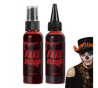 Hitburu Salpicadura de Sangre Falsa - 60ml Sangre Artificial Realista Para Halloween,Herramienta Cosmética Hidratante Para Teatro Cine Cosplay Fiestas Casa Del Terror Aula Escenario Exterior