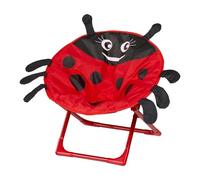 Hitburu Sillas Infantiles Exteriores Plegables - Plegable con Diseño Mariquita - Asiento Impermeable con Respaldo para Playa Excursiones Jardín